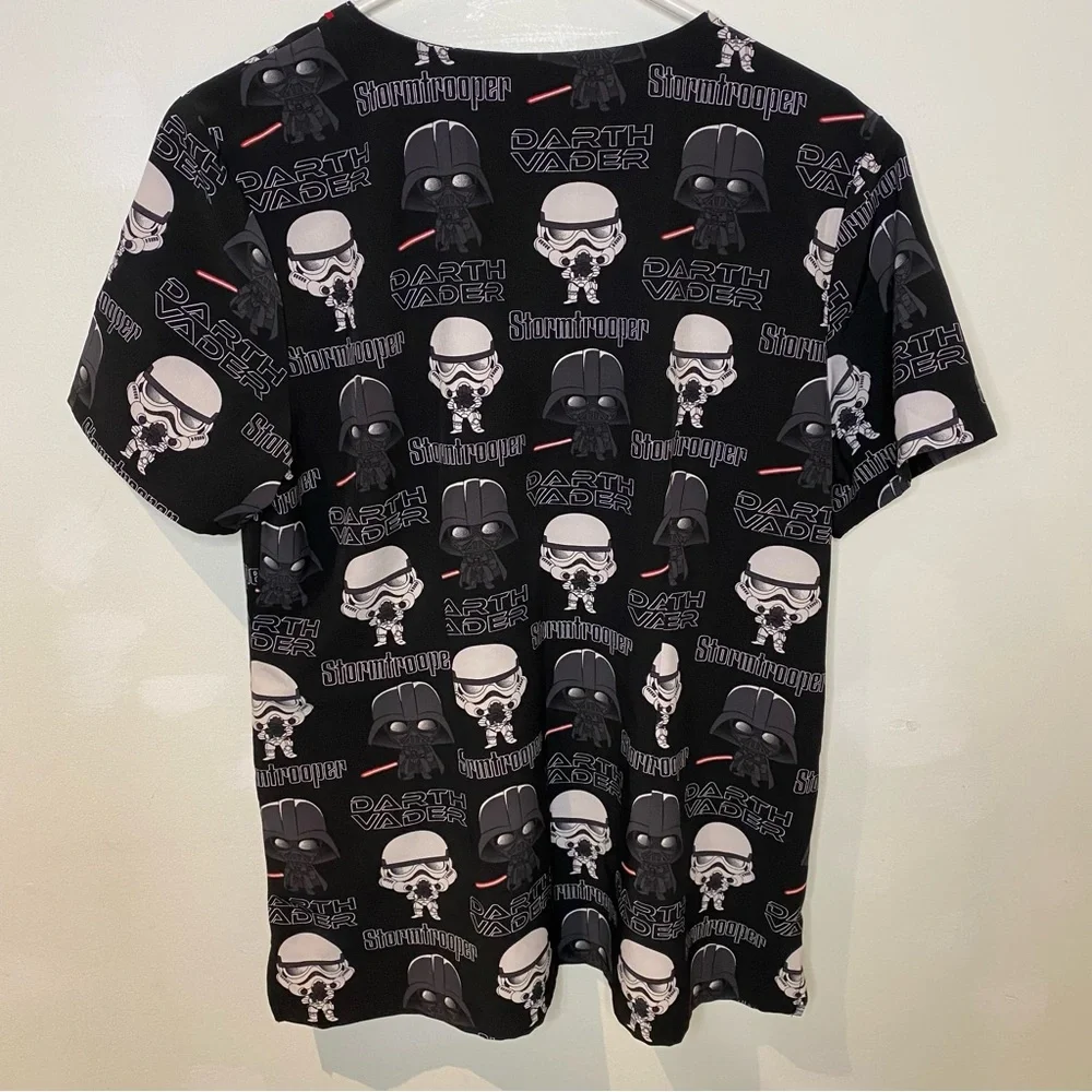 Star Wars Women’s Cherokee Scrub Top Tooniforms V-Neck Size Medium- Like New - Picture 5 of 5